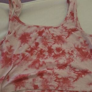 SHEIN Red Tie-Dye Tank Top